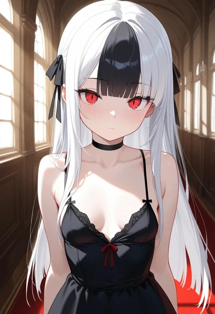 白髪指定に、黒が混ざった例