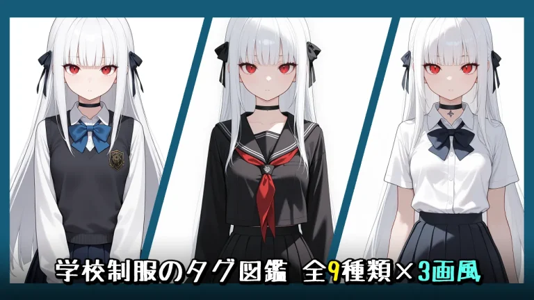 学校制服の画像生成プロンプト｜全9種類をタグ比較【Illustrious-XL】